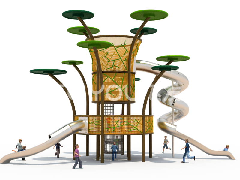 樹(shù)屋非標(biāo)定制不銹鋼滑梯